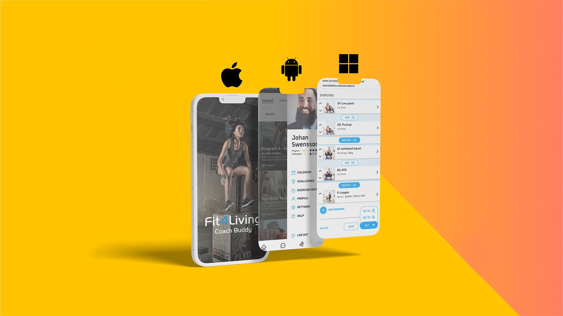 Fit4Living app for iOS Android and Windows