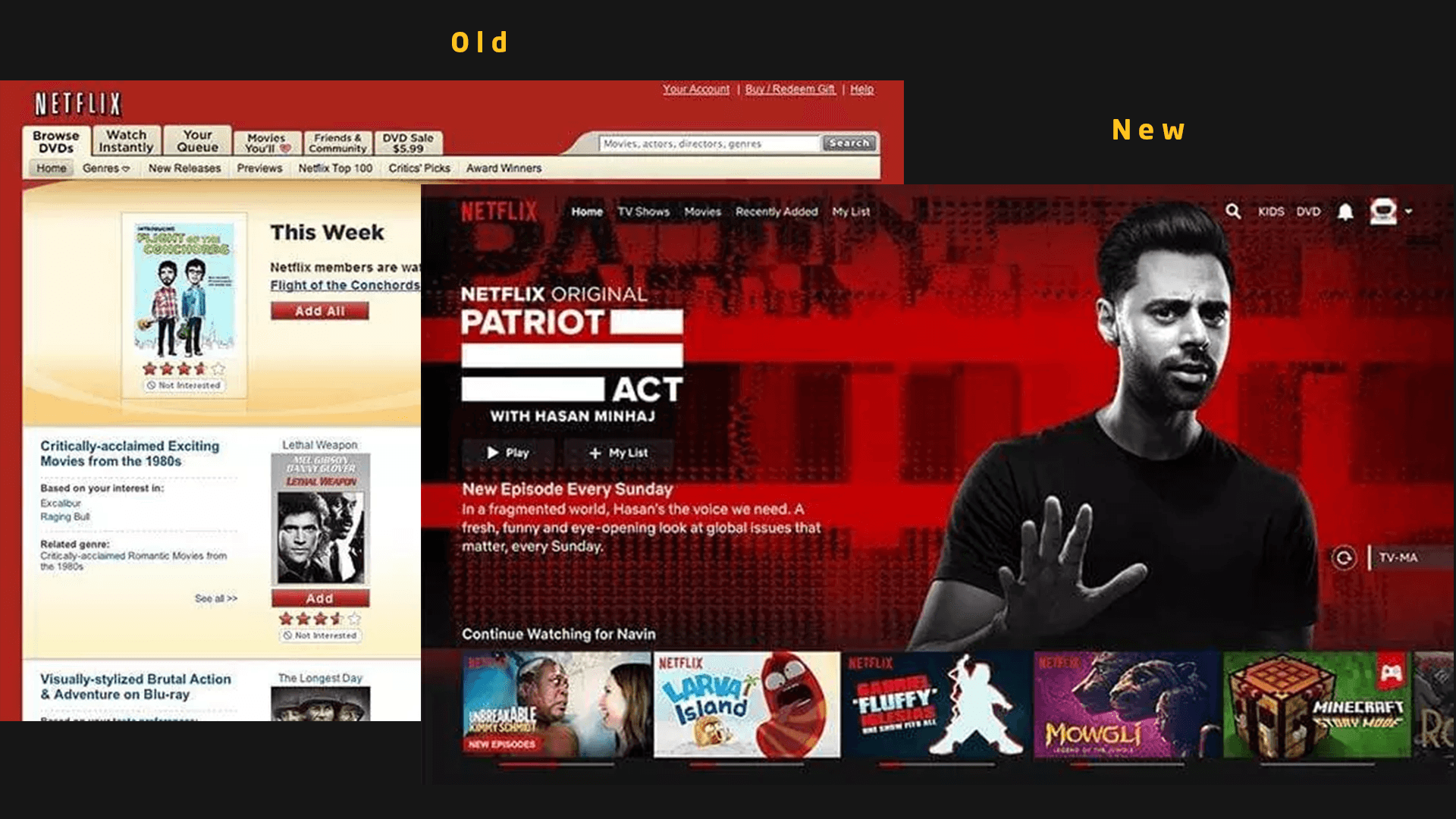 Netflix old vs new