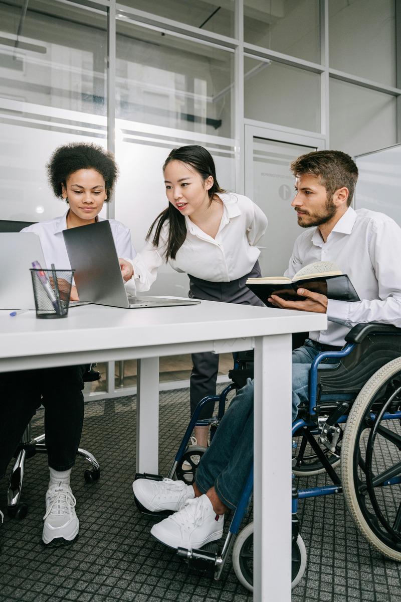 team working in the office